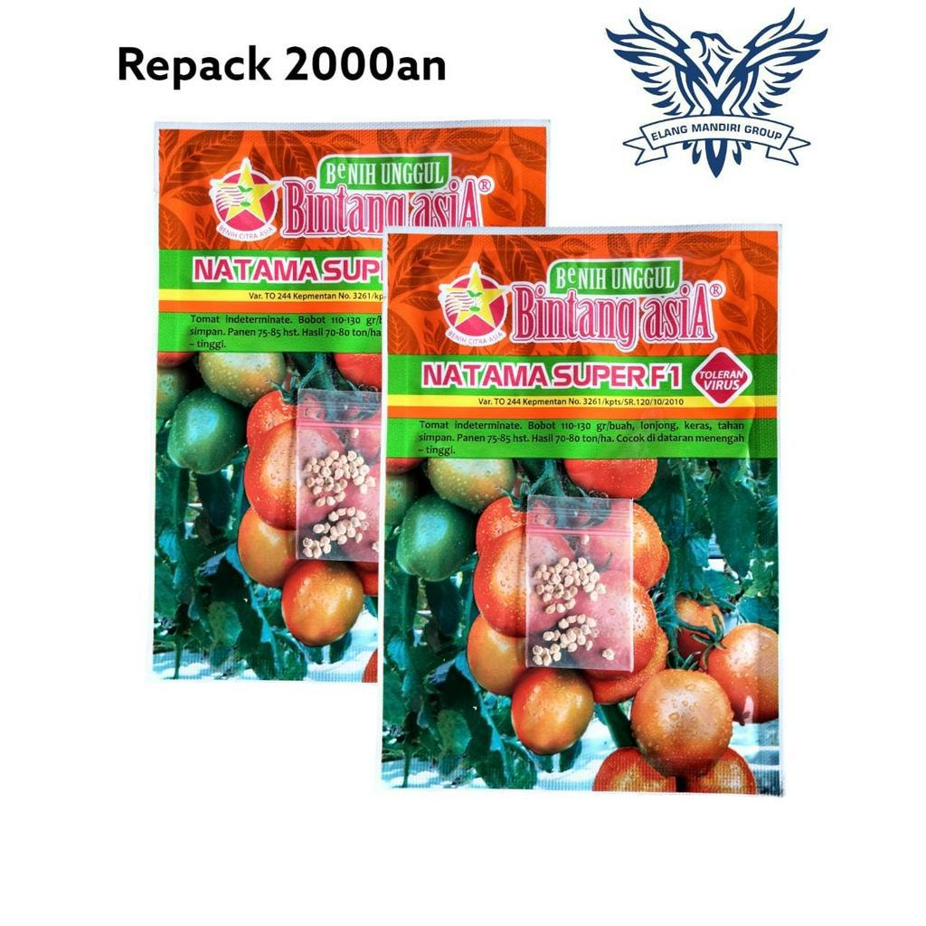 Repack 2000an Benih Bibit NATAMA SUPER f1 Tomat Sayur bintang asia gustavi f1, servo, Fiesta