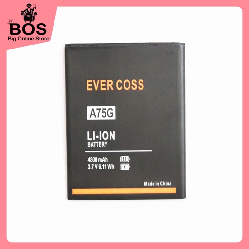 BOS - Battery Evercoss A5C A7A A7S A7V A33C A66 A66A A74M A75G A75 A75A A75* C5 EC-1 R40G TC3 | Batre Baterai HP Cross