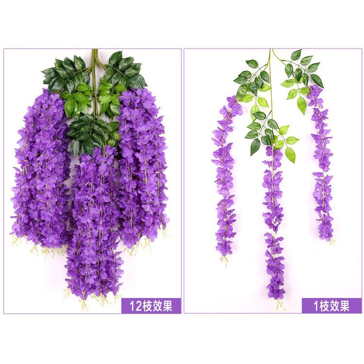 Bunga Mawar Artificial Wisteria Imitasi tanaman gantung palsu plastik daun artificial dekorasi kamar KB35