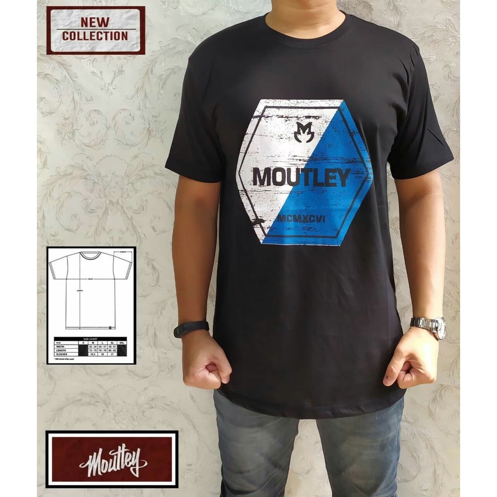 Kaos Moutley premium gaul kekinian T-shirt pria fashion baju murah distro bandung