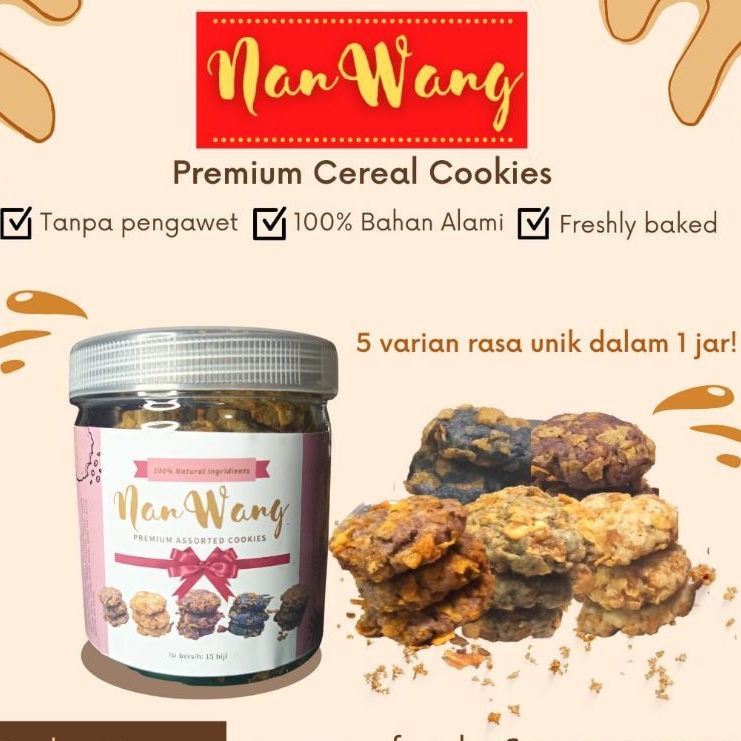 

PREMIUM ASSORTED CEREAL COOKIES NANWANG KUE KERING 100% BUTTER 5 RASA