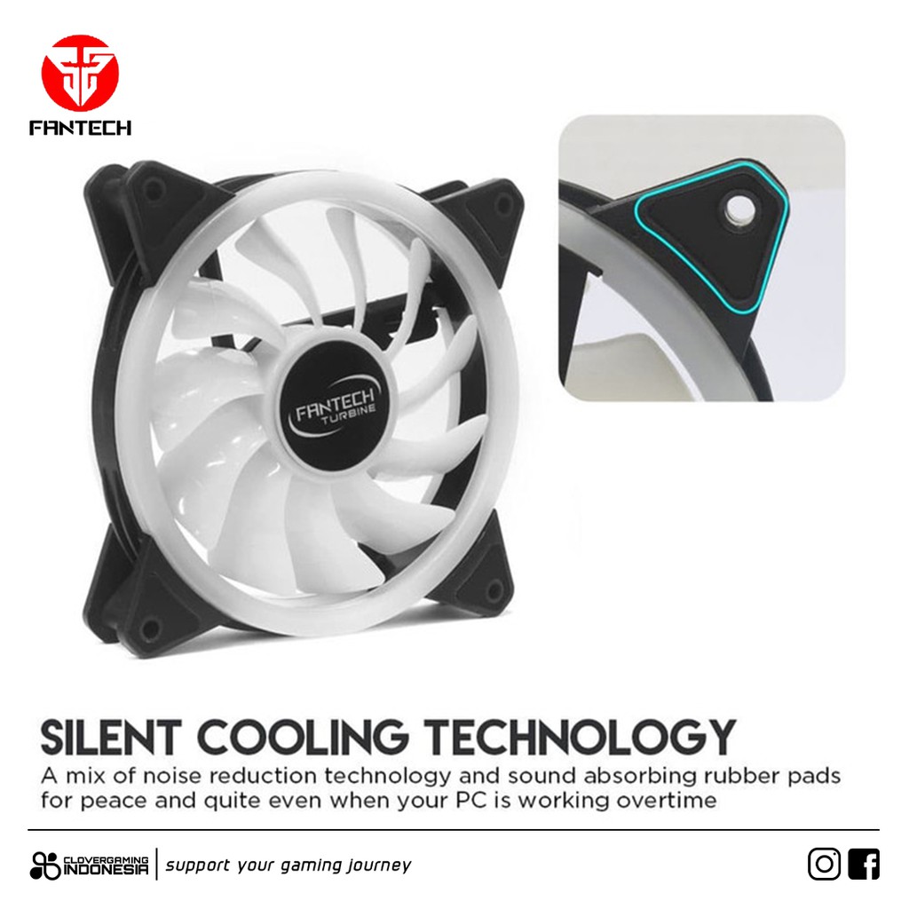 Fantech Fan Casing RGB 12cm TURBINE FB301 dengan Remote Control