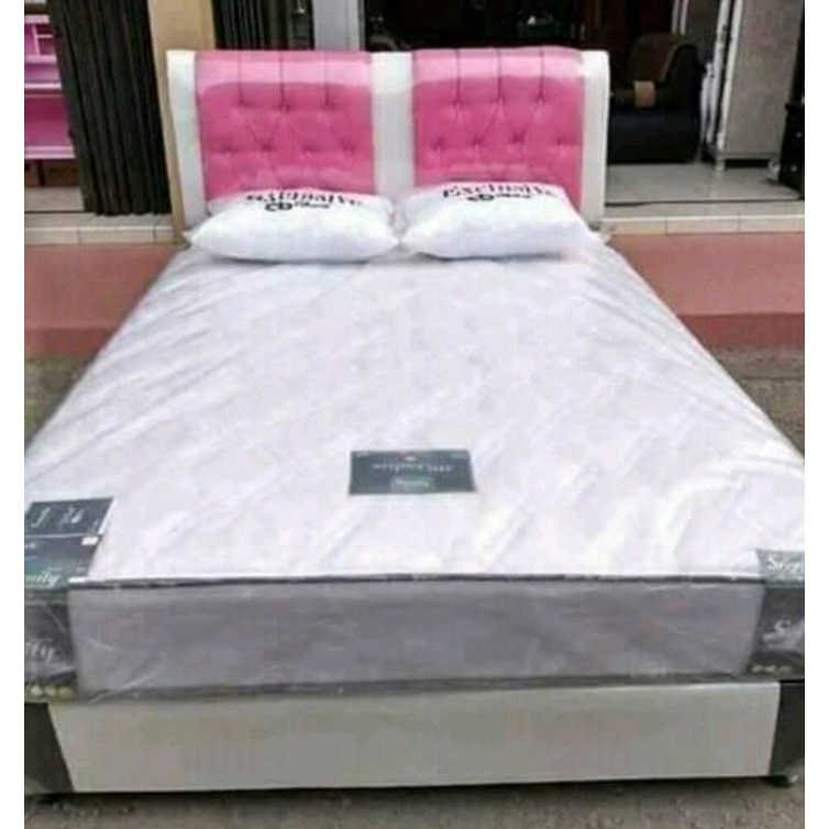 (Gratis Ongkir) Divan + Sandaran Ranjang Dipan Spring Bed Kasur Uk 160x200 180x200 200x200 (Khusus B