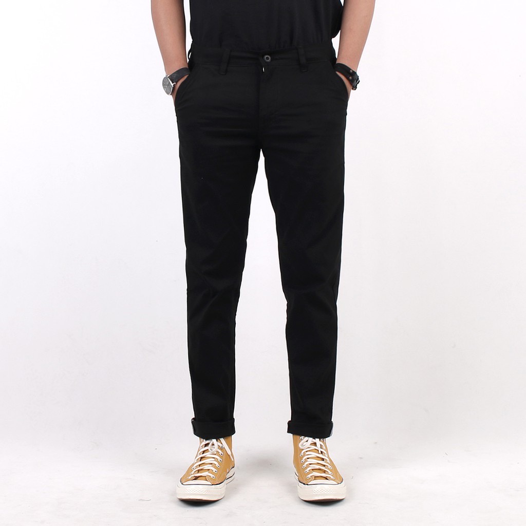 Mcvois Celana Chino Panjang Pria Hitam Premium Distro