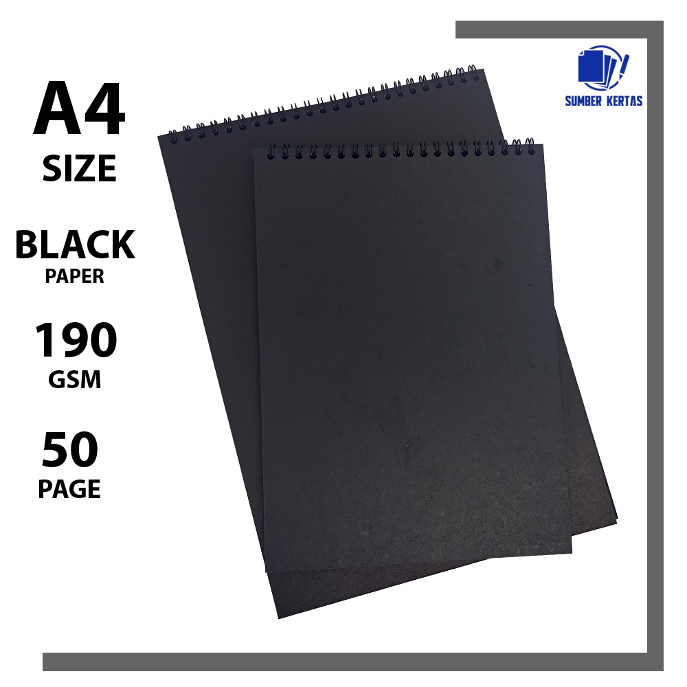 Jual NOTEBOOK BLACK PAPER A4/SKETCHBOOK BLACK PAPER A4/BUKU GAMBAR ...