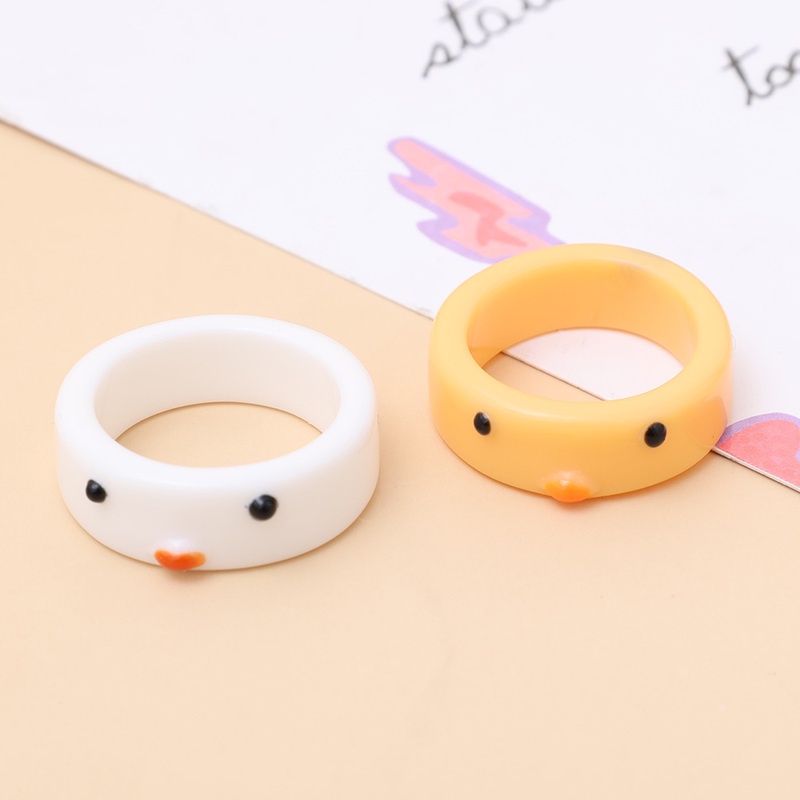 Cincin Bahan Akrilik Resin Bentuk Kartun Hewan Kodok Ukuran 1.7cm Untuk Anak Perempuan