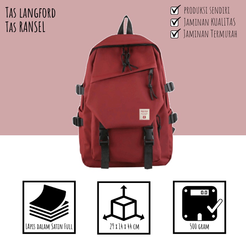 Tas Ransel Wanita - Sekolah Kuliah Kerja Traveling Model Baru Import Korea Fashion Kekinian Lokal Original Terbaru Murah Bagus Besar Multifungsi Stylish Backpack Punggung Bahu Unisex Perempuan Cewek