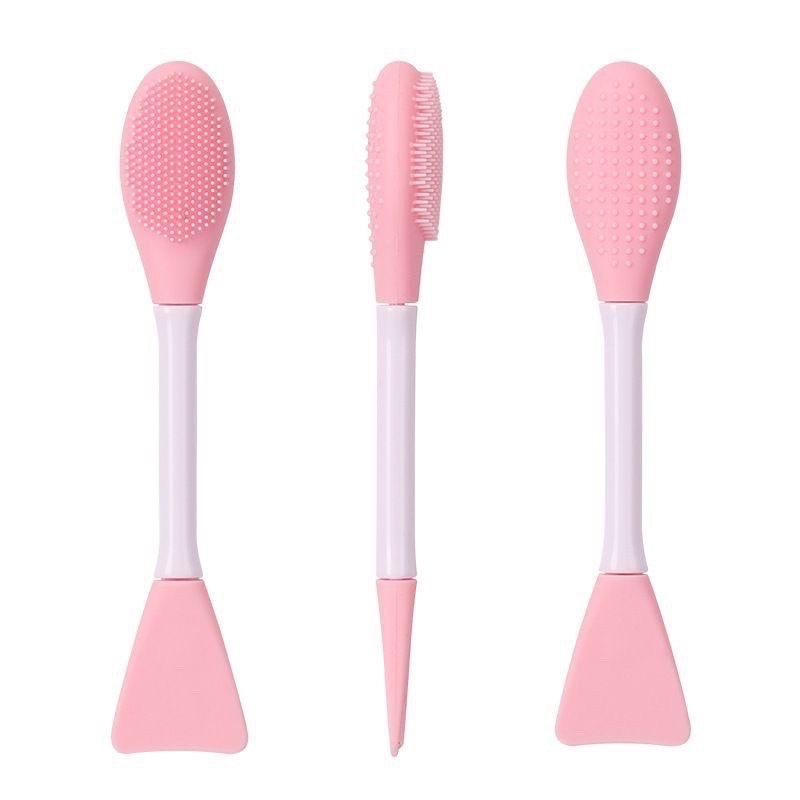 Kuas Spatula Silicon 2 in 1 / Spatula Silicon + Face Brush