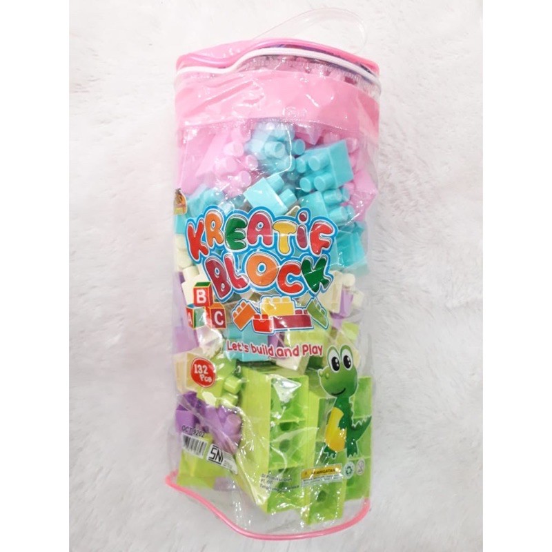 mainan edukasi anak balok creative kreatif block balok susun isi 132 163 204 pcs