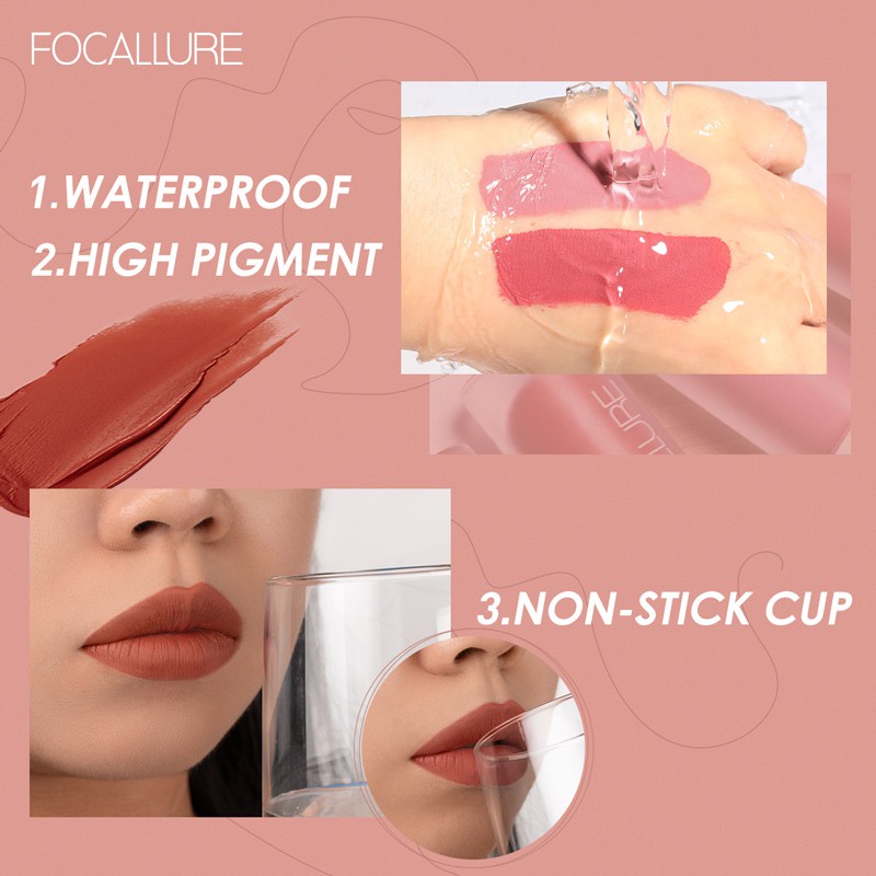 [BPOM]FOCALLURE Long Wearing Staymax Matte Lip Gloss