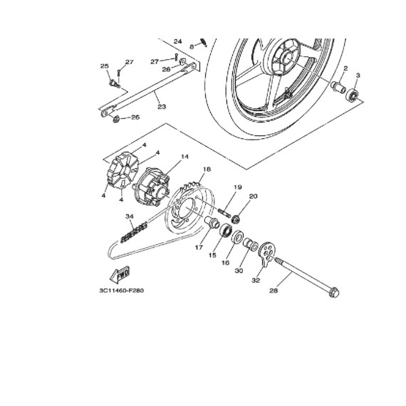 clutch hub nap dudukan gir gear belakang vixion lama nvl nva byson karbu fi r15 lama v2 xabre original 3C1-F5366-00-33