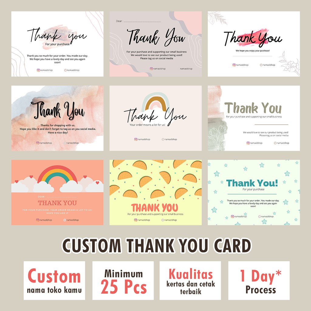 

thank you card | custom thank you card