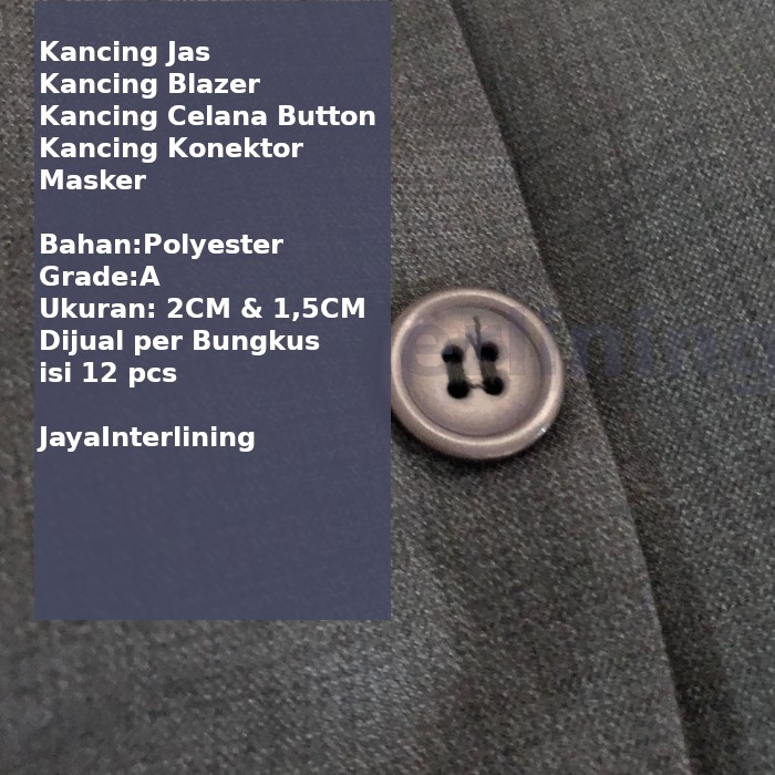 Kancing Jas  Kancing Blazer Kancing Celana Button Konektor Masker