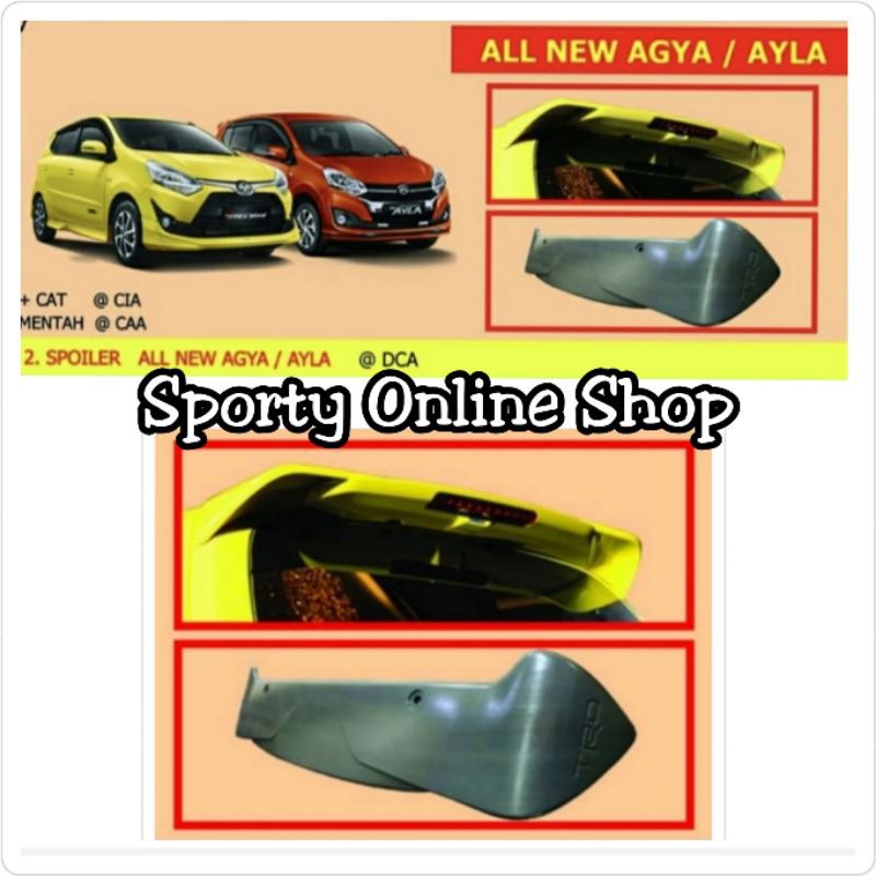 Spoiler Agya / Ayla Model TRD + Lampu Rem