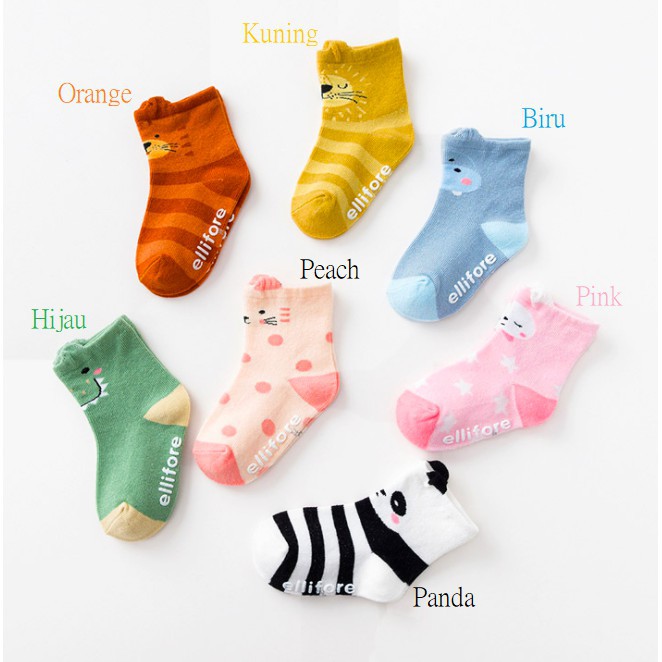 Kaos Kaki Bayi Ellifore Motif Animal / Kaos Kaki Anak Motif Lucu Imut