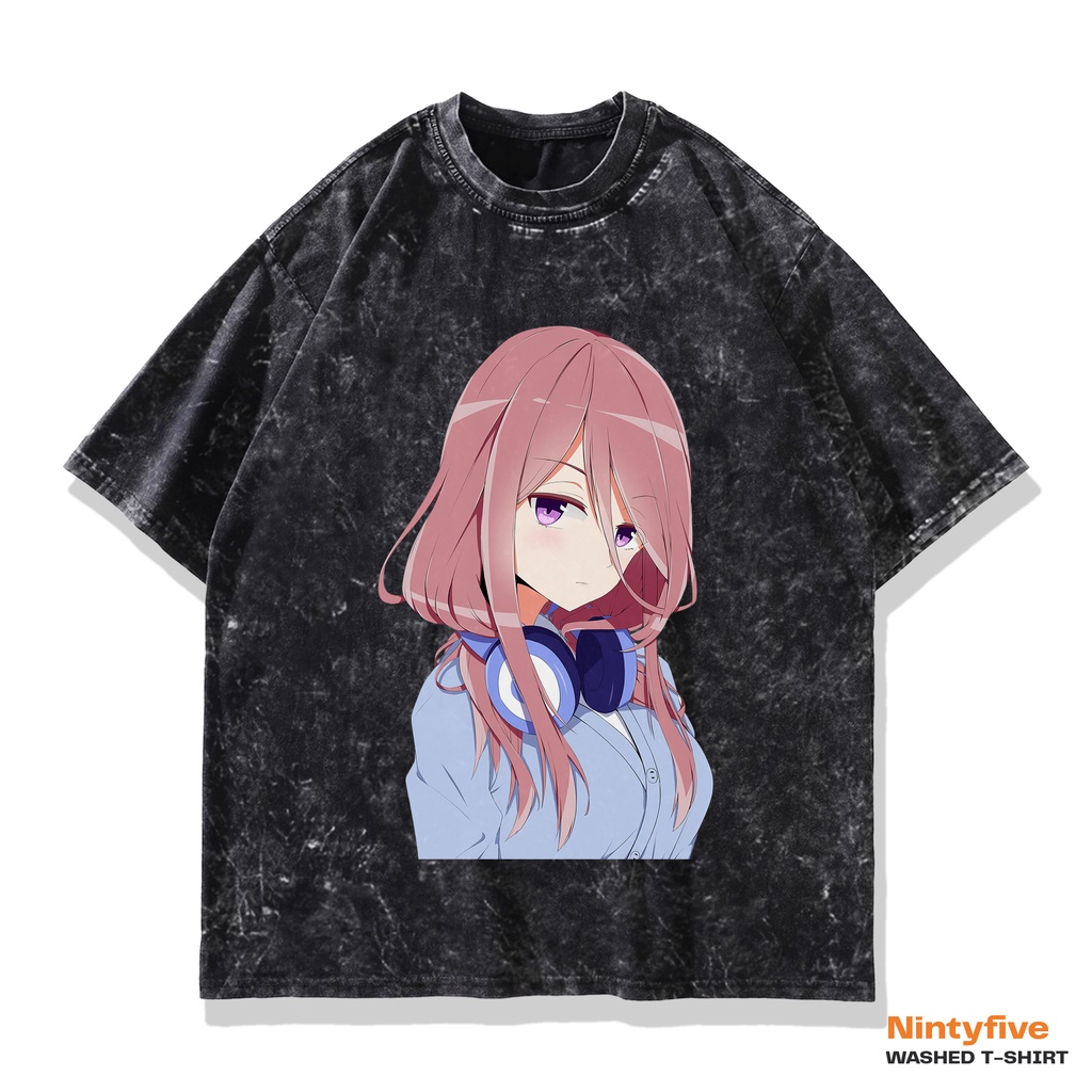 Kaos Miku nakano Anime Washed Oversize | Baju Nakano miku cute The Quintessential quintuplets