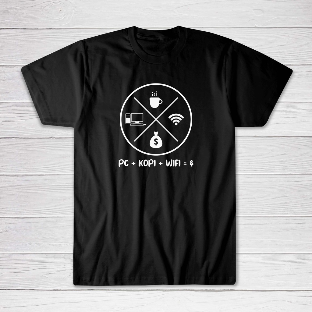 KAOS CUTTON COMBED 30s - DESAIN PC KOPI WIFI