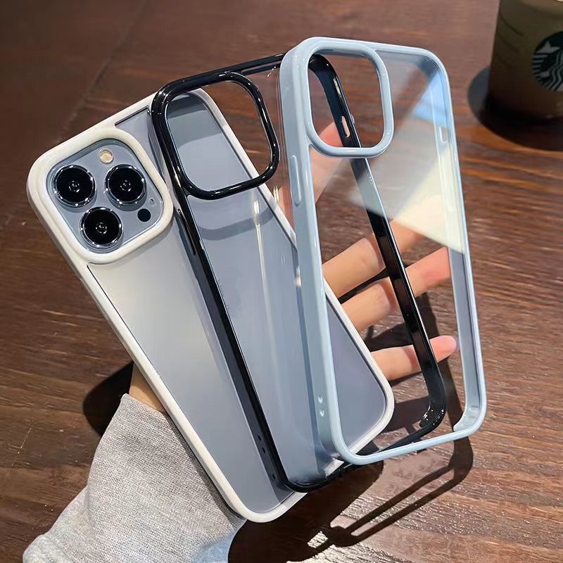 Case Bahan Akrilik Transparan Warna Permen Untuk IPhone 14 Pro Max 13 Pro Max 12 11 Pro X Xs Max 7 8 Plus I6 Plus