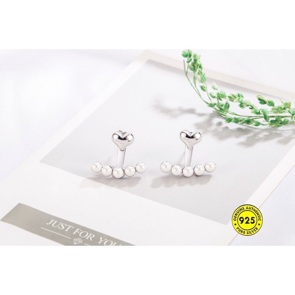 Anting Tusuk Silver S925 Anti Air / Karat Hias Mutiara Untuk Wanita U936