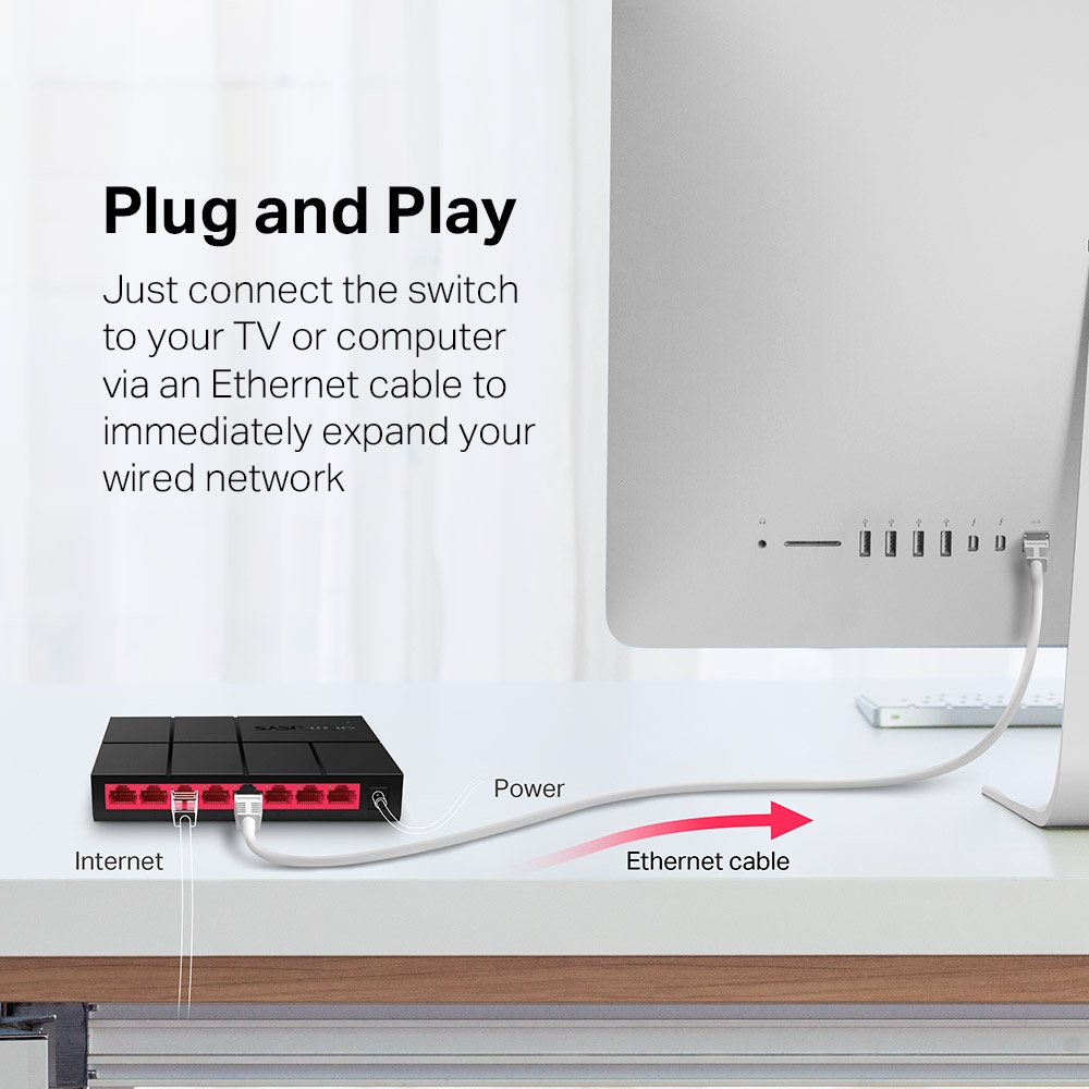 Switch Hub MERCUSYS MS108G 8-Port Gigabit 10/100/1000Mbps