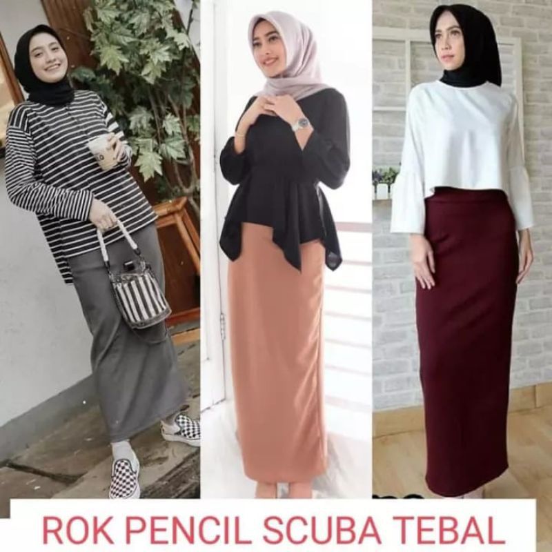 ROK SPAN SCUBA PEREMPUAN/ ROK SCUBA SPAN/SCUBA SPAN PEREMPUAN