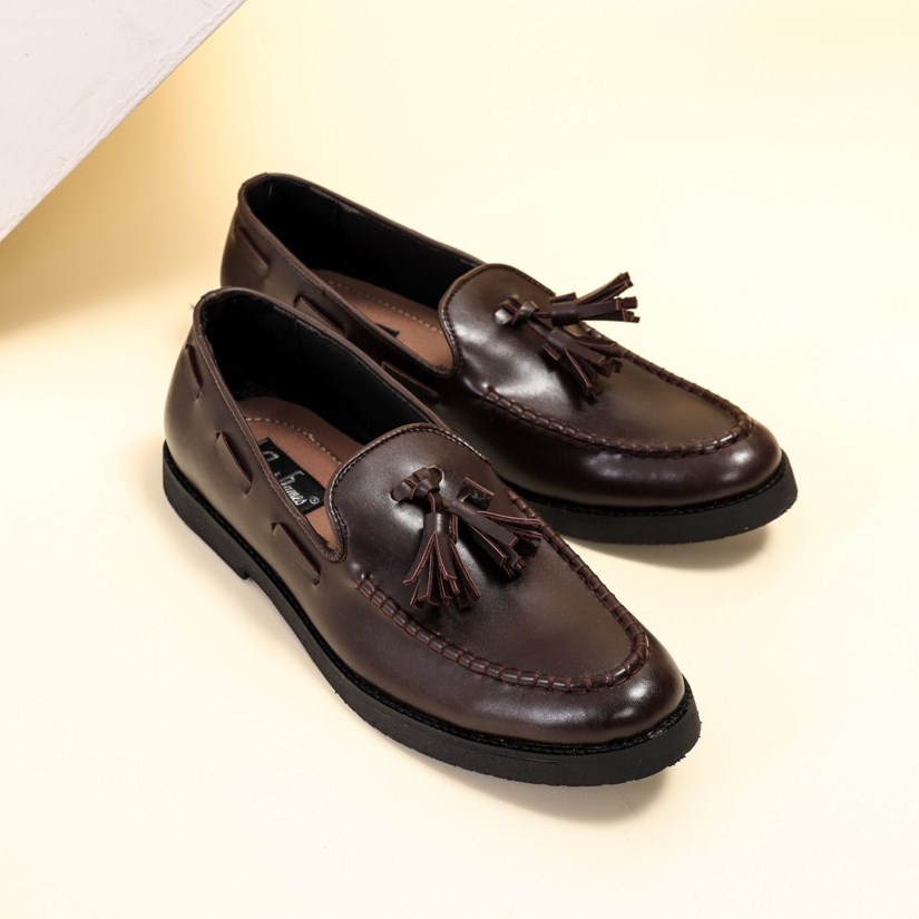 PORTO BLACK ORIGINAL x GIANT FLAMES Sepatu Loafers Hitam Pria Slip On Simple Formal Casual Kerja Kantor Slop Resmi Kantoran Pesta Kondangan Selop Jalan Santai Hangout Kuliah Penny Loafer Semi Kulit Premium Big Size Jumbo Ukuran Besar 44 45 Keren Terbaru