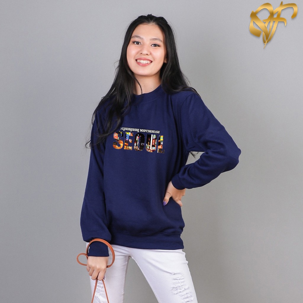 Sweater Seoul City Merchandise Pria &amp; Wanita | Sweater Korea Style Fleece Cotton | Dhea Fashion