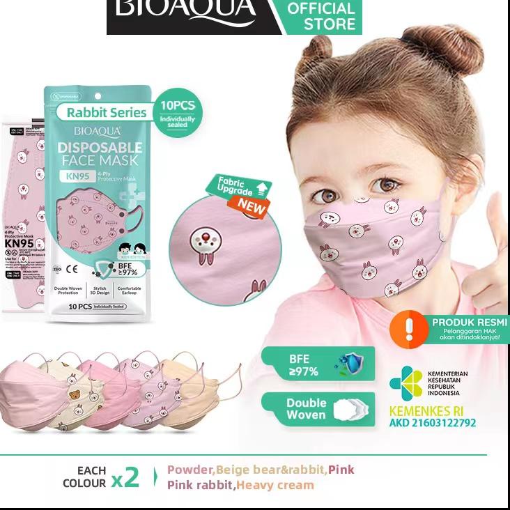 [KODE PRODUK HSMSW8174] BIOAQUA Disposable Mask EVO Anak Motif N95 KN95 BFE 95% Masker Kesehatan waj