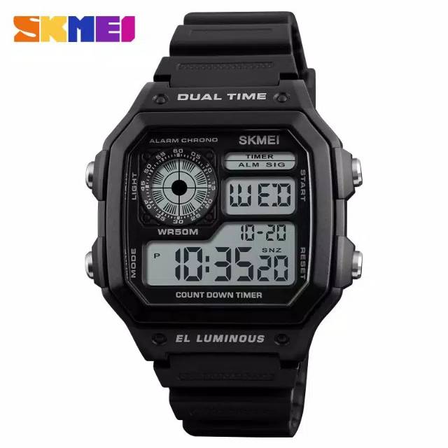 SKMEI 1299 FULL BLACK ELEGAN SPORTY WATERPROOF 50M