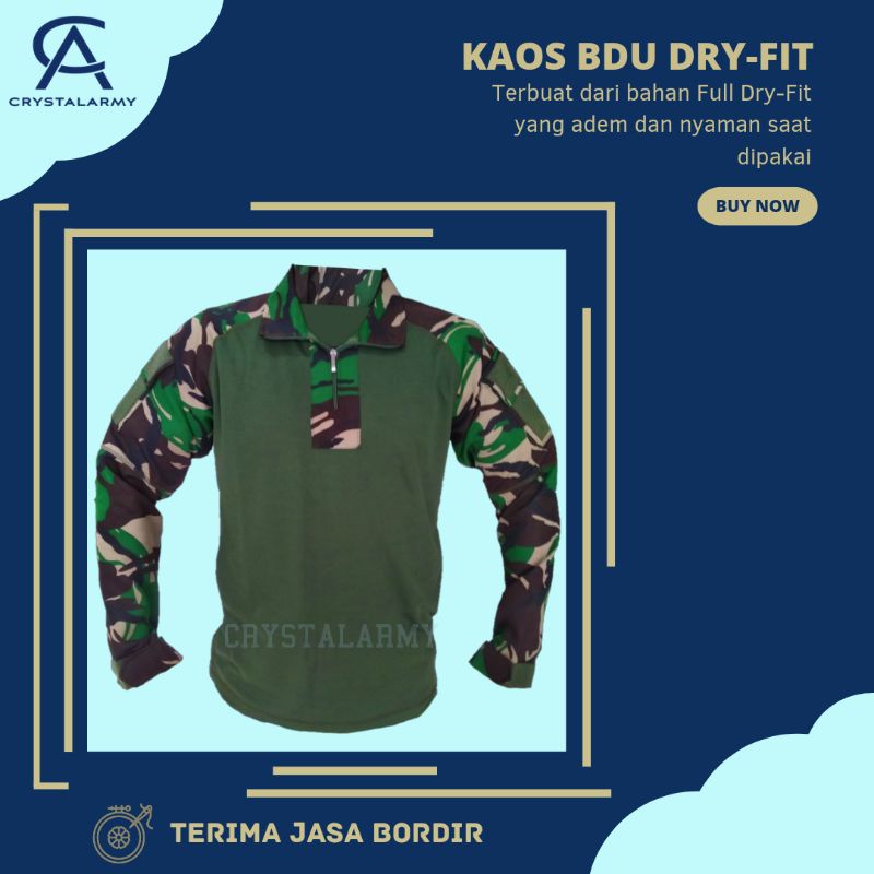 kaos BDU loreng lengan panjang / kaos pria panjang / bdu dryfit