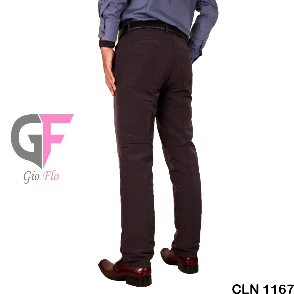 GIOFLO Men Suit Pants Celana Bahan Pria Terbaru Slimfit Dark Grey / CLN 1167