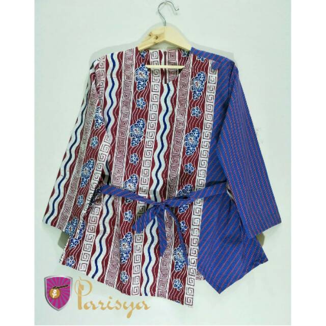  Atasan  blus tali batik  kombinasi  tenun lurik  Shopee 