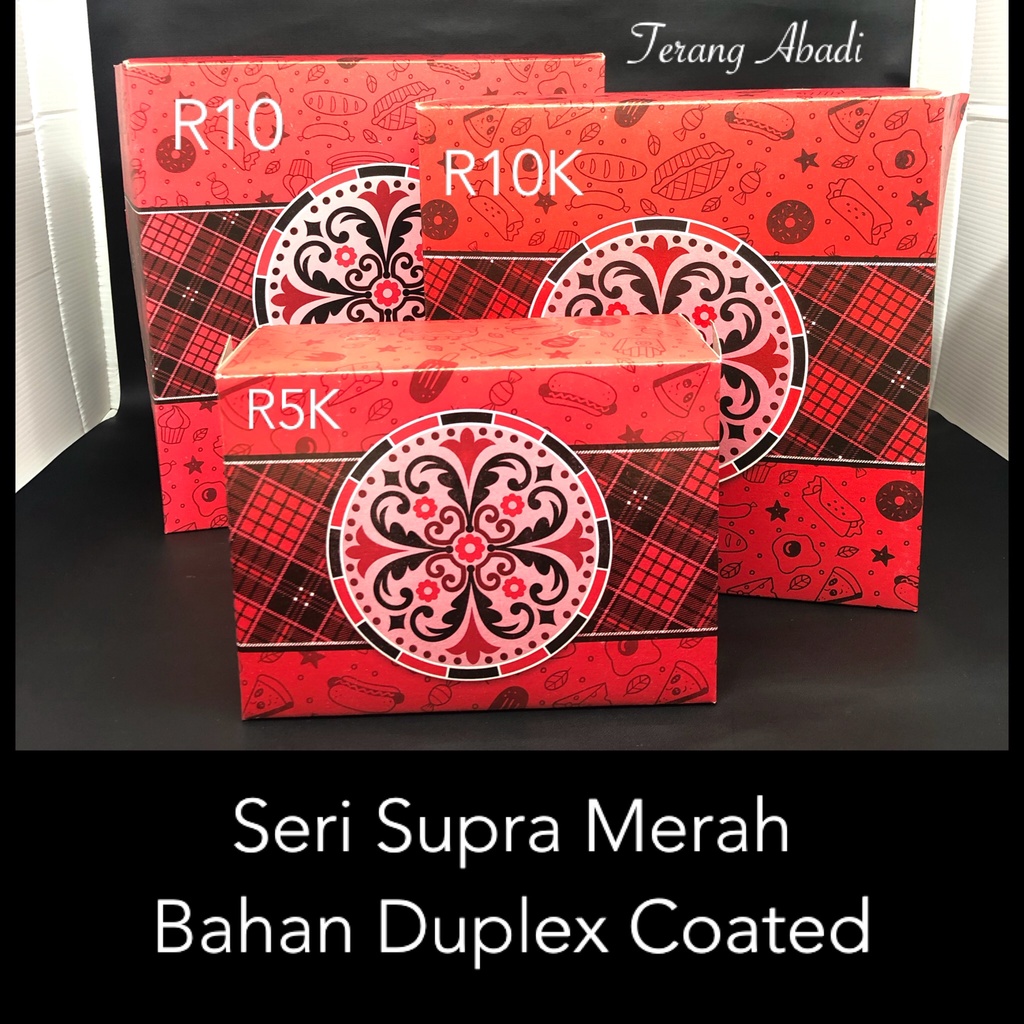 Dus Nasi 20 X 20 X 7 cm Supra Merah R10K / Dos Kue / Dus Roti / Dus Snack / Dus Nasi Hajatan /Dus Snack Ultah/ Kerdus Makanan