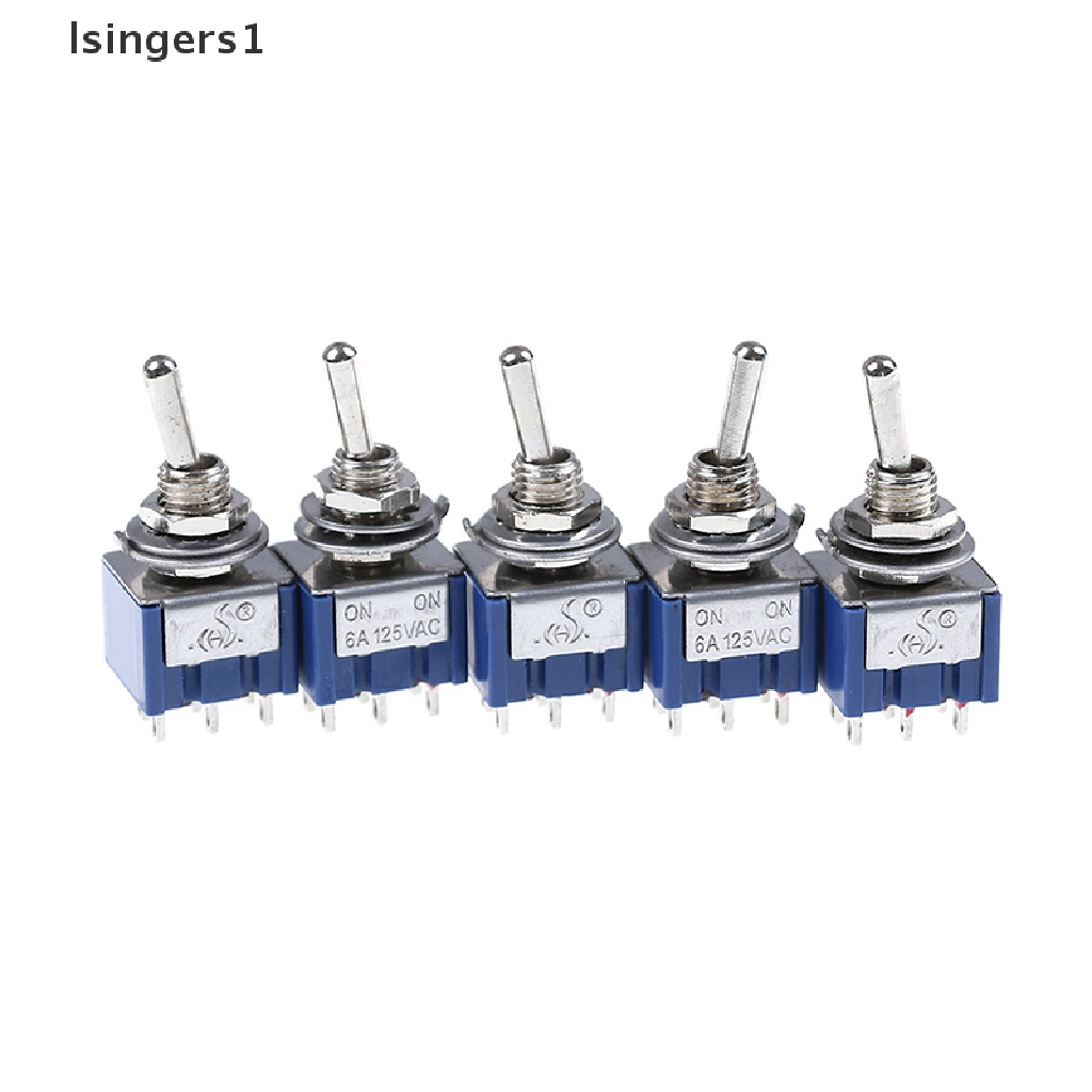 (lsingers1) 5pcs Saklar Toggle 6P 6A 125VAC 6 Pin DPDT ON-ON Mini