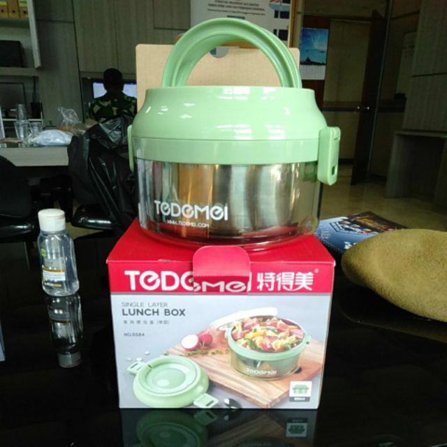 Tempat Makan Stainless Lunchbox Tedemei 6584 Pink Green Blue.
