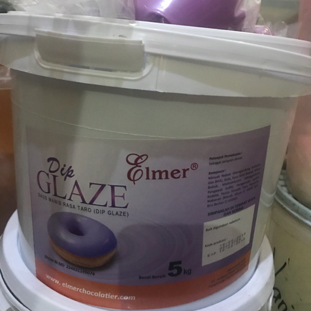 Topping Elmer Dip Glaze - Topping Donat Rasa Talas (Taro) 5kg - Gosend Only