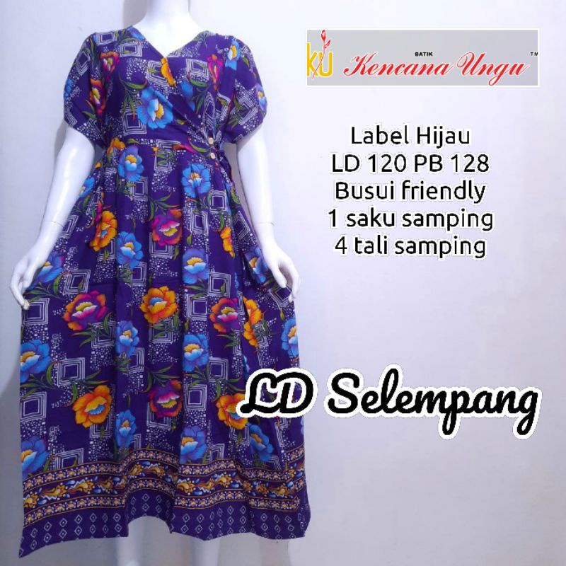 BAJU WANITA DRESS SLEMPANG KENCANA UNGU ORGINAL BAJU DASTER LONGDRESS SLEMPANG TALI SAMPING ASLI BAT