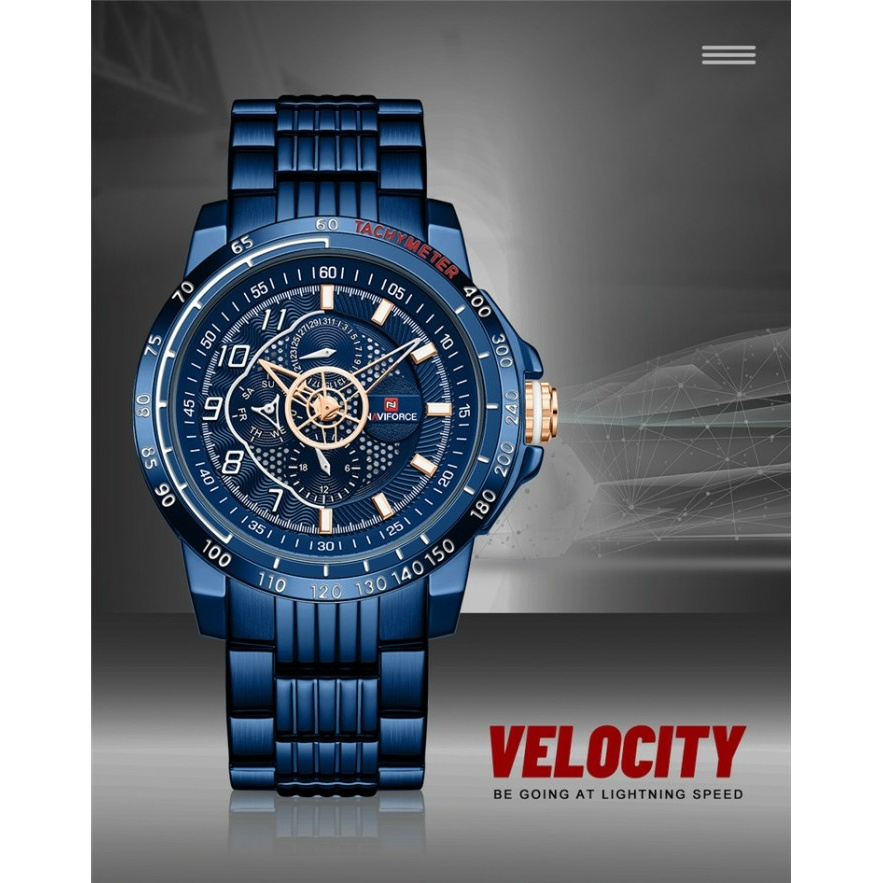 [COD] JAM TANGAN PRIA NAVIFORCE NF9180 ANALOG RANTAI CHRONO ACTIVE ORIGINAL ANTI AIR FREE BOX KADO