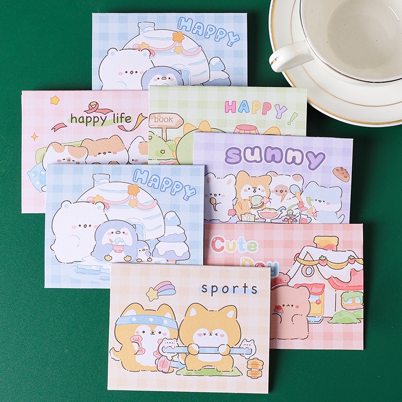 6pcs Kartu Ucapan DIY Gambar Kartun Untuk Pelajar