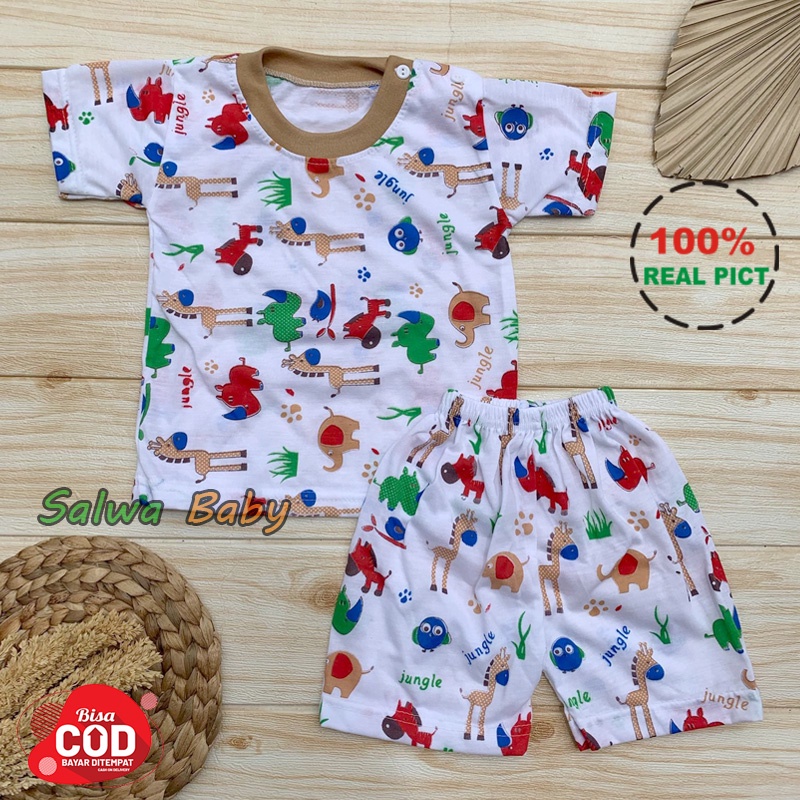 Setelan Baju Bayi Lengan Pendek Usia 5-12 Bulan Almeerababy