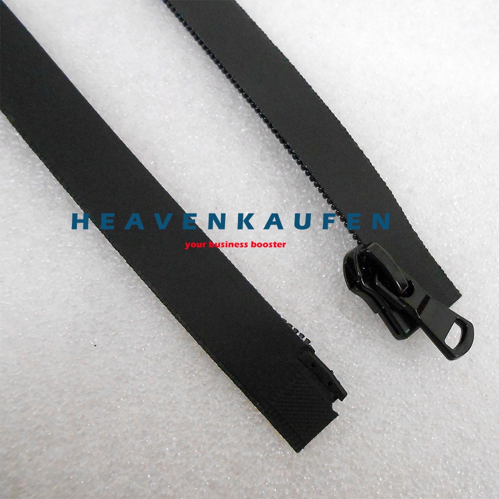 Resleting Zipper Anti Air Waterproof 90 cm - 36 inch Hitam Open End Buka Lepas Untuk Resleting Jaket APD Jas Hujan Dll