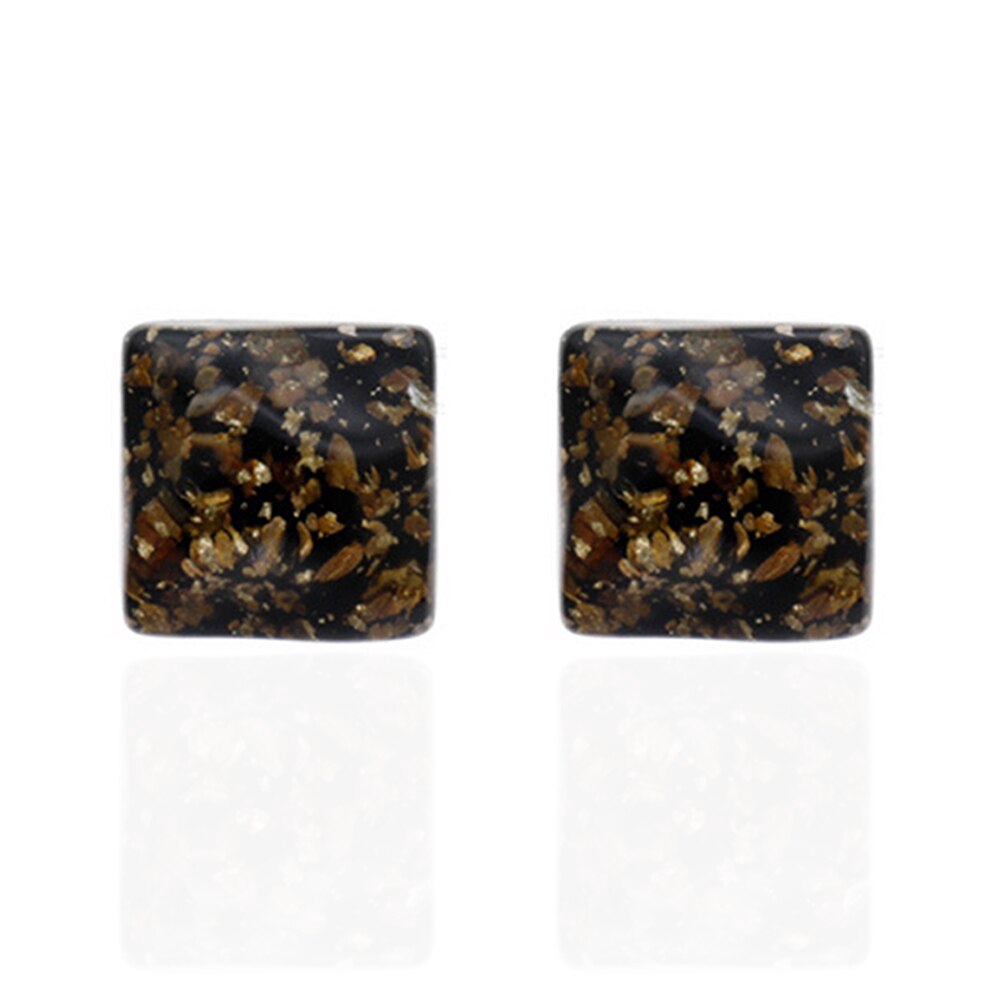 Anting Klip Tanpa Tindik Bahan Resin Bentuk Persegi Geometris Untuk Wanita