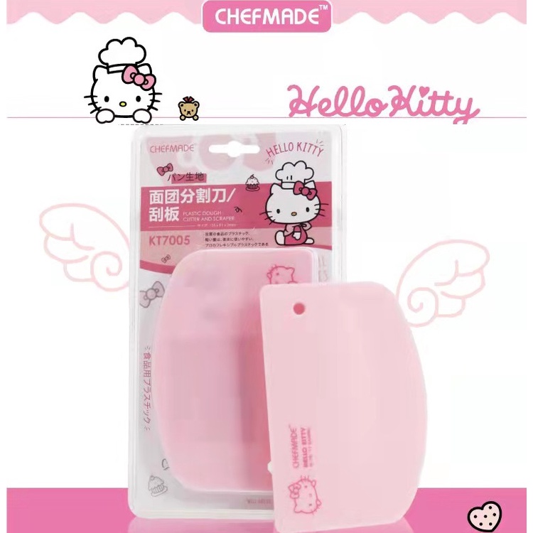 Hello Kitty Chefmade KT7005 Dough Cutter Scraper Plastic Pisau Pemotong Adonan Roti Plastik Warna Pink