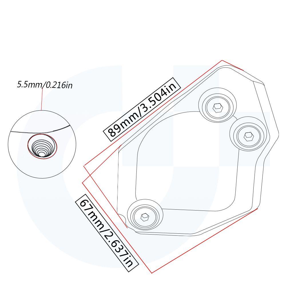 Populer Bantalan Pembesar Ekstensi Kaki Baru Side Stand Foot Support Side Kick Stand Untuk BMW F650GS 07-14