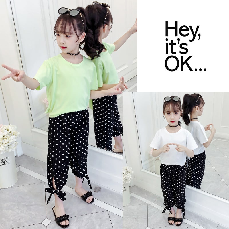 Promo !! Setelan baju anak cewek / setelan ordinary polos daily ukuran 2-5tahun / Setelan anak import korean