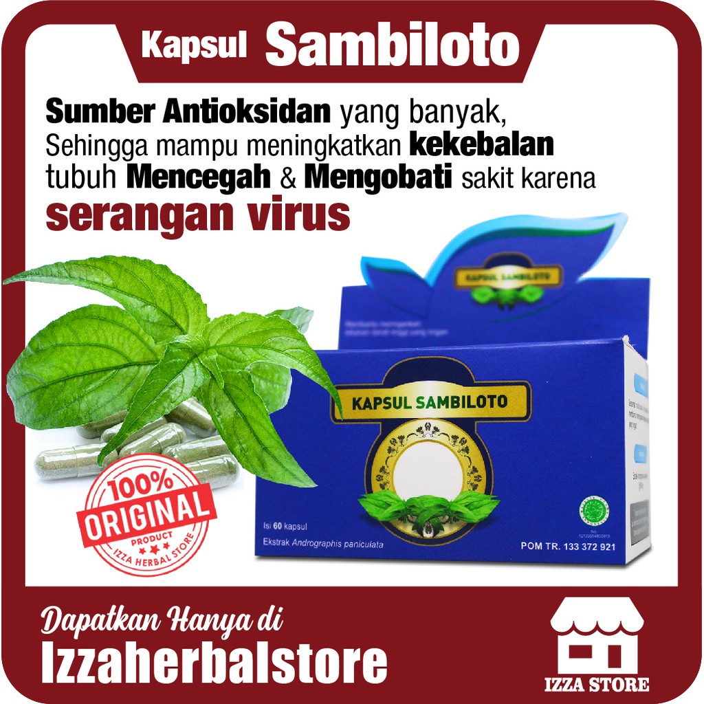 KAPSUL SAMBILOTO Vitamin Daya Tahan Tubuh Ampuh Meningkatkan Sistem Imun Tubuh ORIGINAL 100%