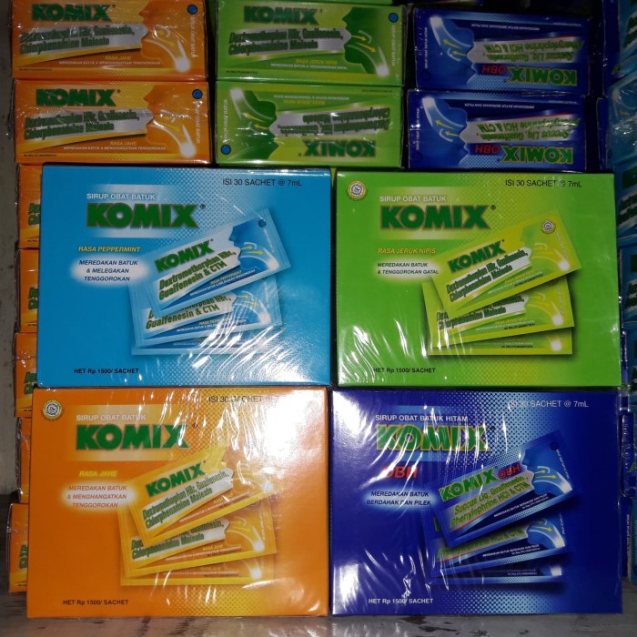 Komix Obat Batuk Cair Rasa OBH, Mint, Jahe Dan Jeruk Nipis Per Pcs