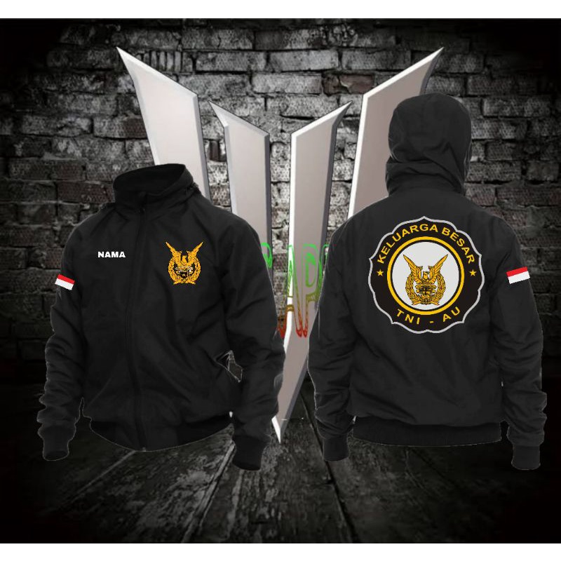 jaket bomber ziper TNI AU