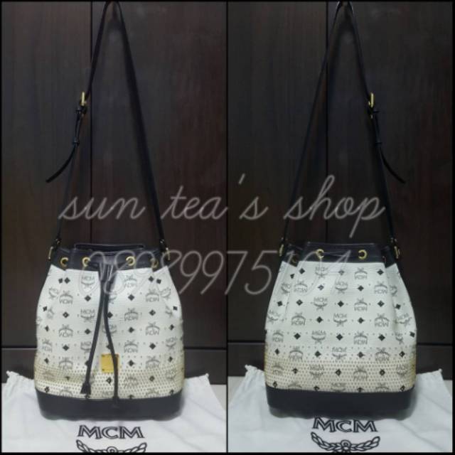 Authentic MCM Heritage Visetos Drawstring Bag