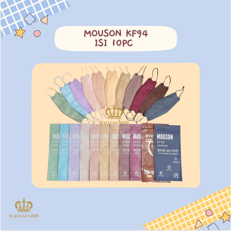 Premium Masker KF94 Senada 4Ply Evo 3D Proctection Mouson Sachet isi 10Pcs